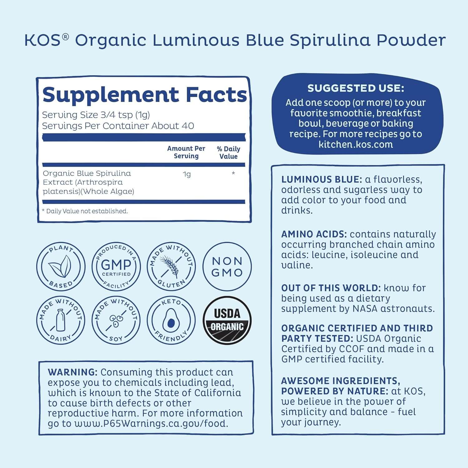 Organic Blue Spirulina Superfood 40 Servings - Image 4