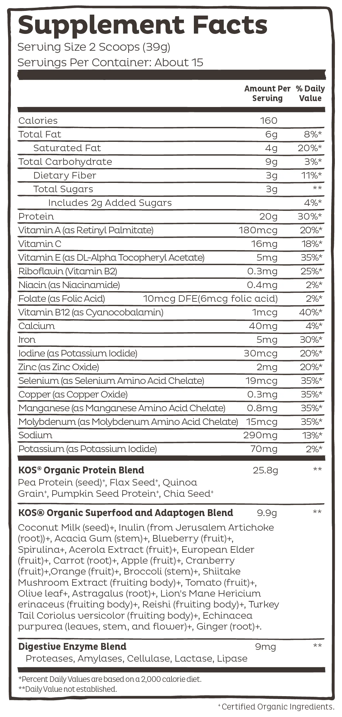 KOS Organic Plant Protein, Blueberry Muffin, 15 servings - Image 4