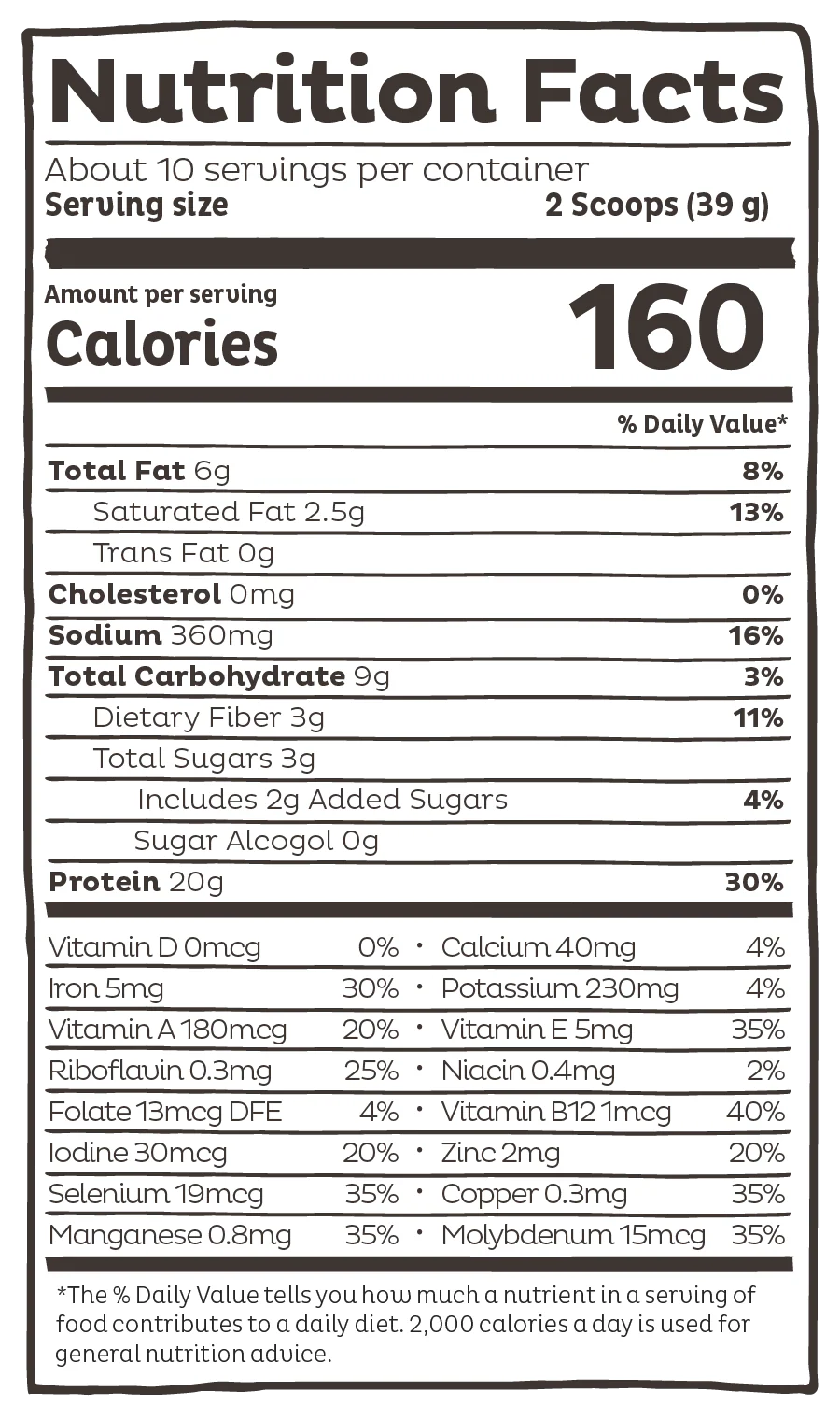 KOS Organic Plant Protein, Chocolate Peanut Butter, 10 Servings - Image 3